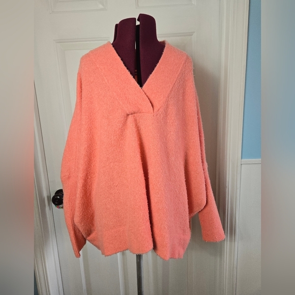 Anthropologie Sweaters - Anthropologie Super Soft Small Batwing Oversized Knit Sweater Salmon Pink